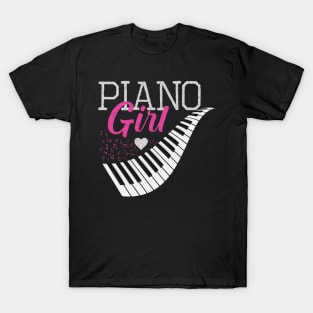 Funny Music Piano Girl Players Musical Instrument Piano Girl T-Shirt